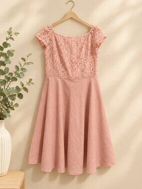 Paperdoll Dusty Pink Lace Bodice A-Line Dress – Size XL